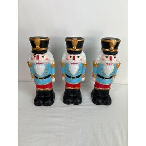 Tabletop Blow Mold Nutcracker Themed Holiday Decor Plastic Figures
